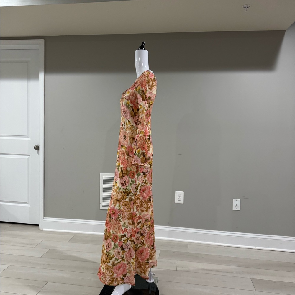 $750 ZIMMERMANN 
Floral Linen Maxi Dress - Multicoloured size 0 - Picture 10 of 12